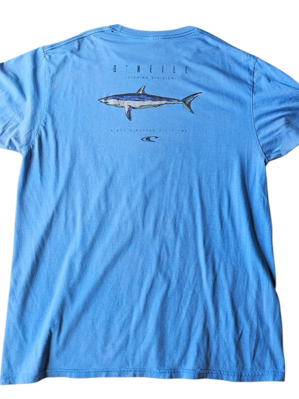 O’Neill Shark Graphic Tee XL Blue Surf Fishing Skater Shirt